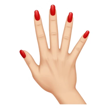 Side view of a hand with the index finger and thumb touching together as if clapping. The fingernails are long and painted. sticker