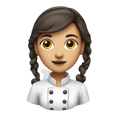 Pastry chef girl brunette with dark eyes  sticker
