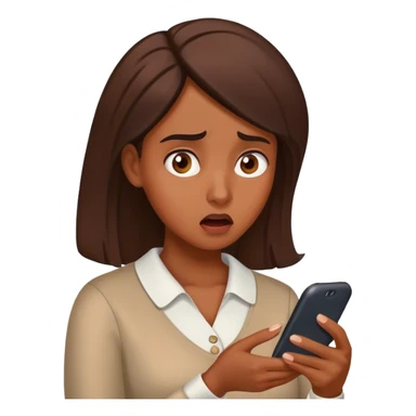 Woman looking at cell phone shocked blow her mind sticker