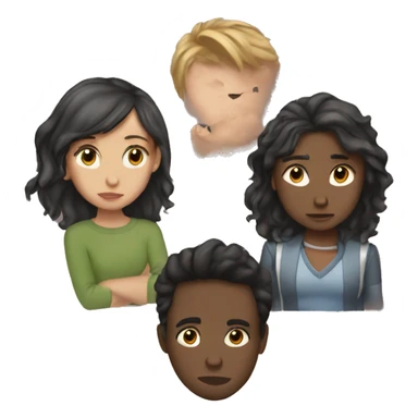 1 boy and 2 girls break up broken heart sticker