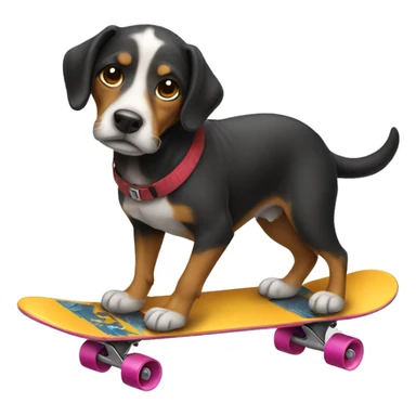 Dog riding skateboard sticker