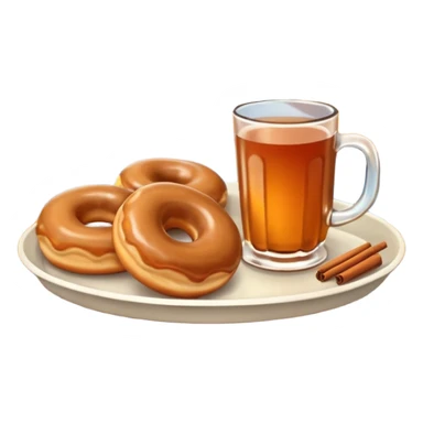 Apple cider and donuts on a tray fall scenery sticker