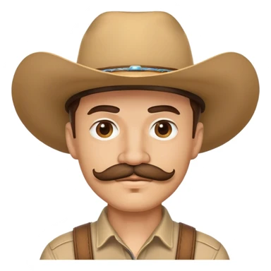 mies jolla cowboyhattu ja viikset sticker