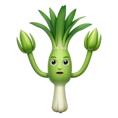 leek with arms and eyes sticker