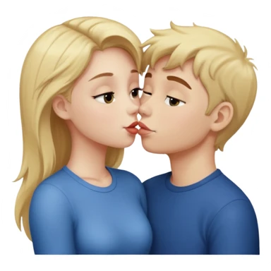 girl kissing a boy sticker