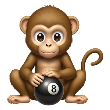 Monkey playing 8 ball  sticker
