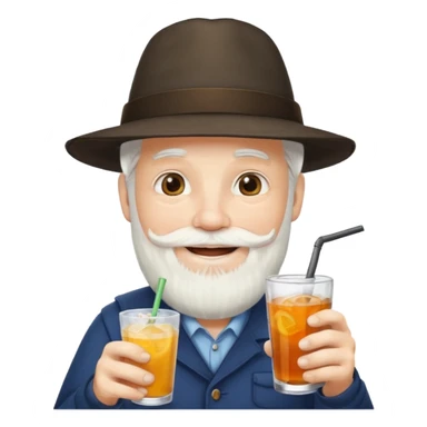 Drink holders with hat white hair white bearded  sticker