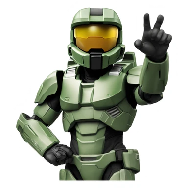 Master Chief raising ring finger at you sticker