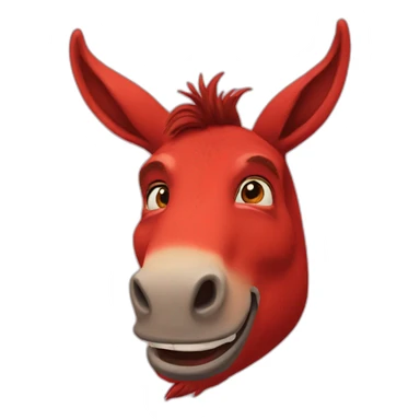 Red donkey from shrek face tattoo sticker