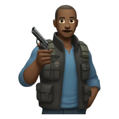 Un homme avec pistolet sticker