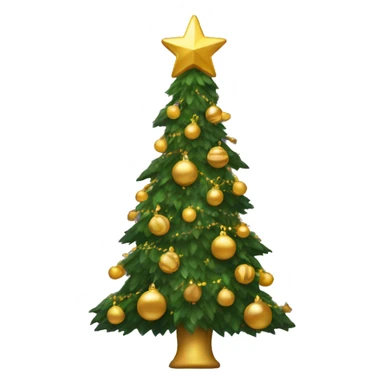 Christmas tree with gold decorations sticker