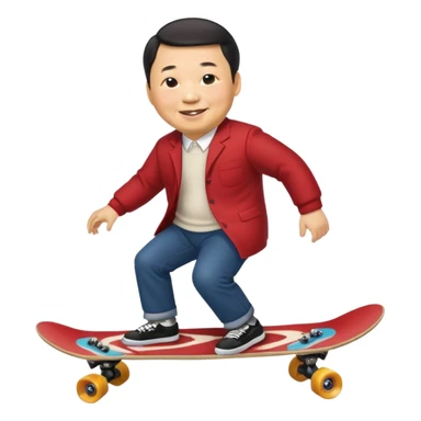 Xi_Jinping riding skate board sticker