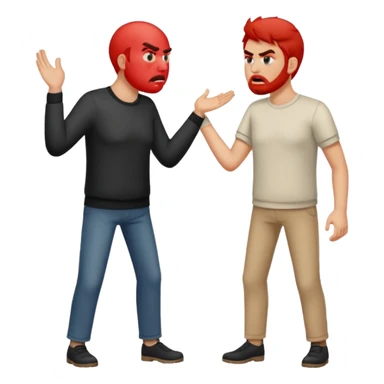 two men arguing full body sticker