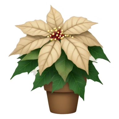 Light brown poinsettia sticker