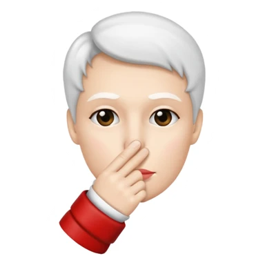 Solid White color Shh finger and hand emoji sticker