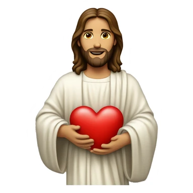 jesus christ holding a heart sticker