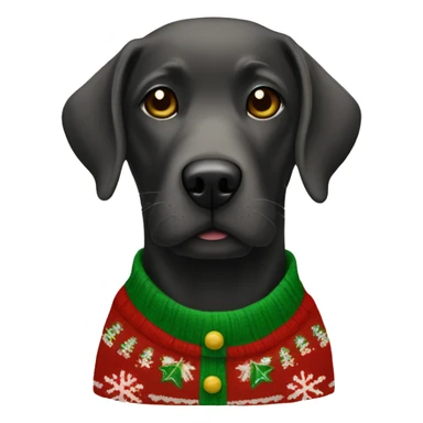 labrador in a christmas sweater sticker