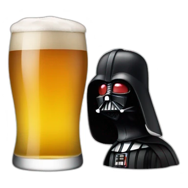 Dark Vador boit une bière sticker