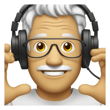 Crazy man listening to music sticker