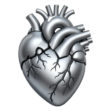 Silver Anatomical Heart sticker