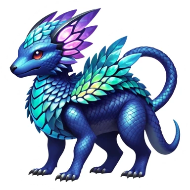  exotic tropical iridescent cyber-Protogen-Fakémon-Pokémon-Vernid-creature sticker