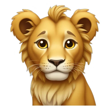 cute lion with chicken nuggets sticker