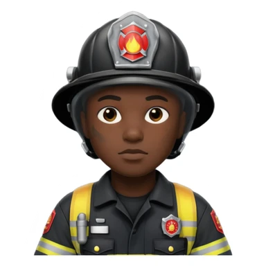 Firefighter with Black uniform sticker
