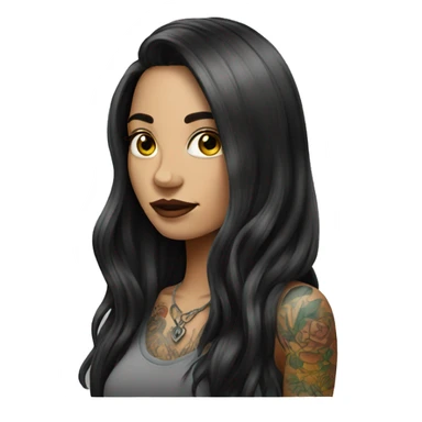 tattooed woman very attractive long hair sticker