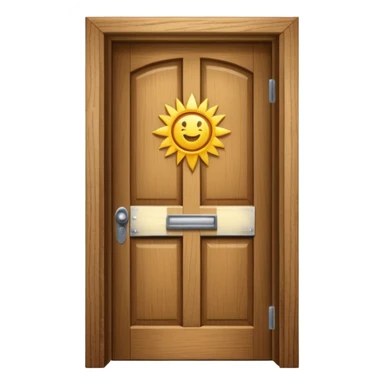 open wooden door sticker