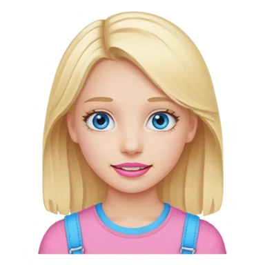 Blonde blue eye clean girl with pink braces sticker