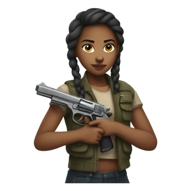 girl with gun sticker