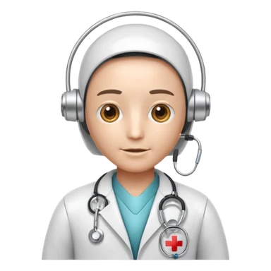 medical robot with a doctor's coat and a stethoscope sticker