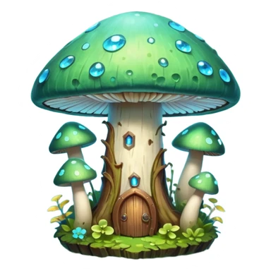 magical mushroom shield object icon, shield crafted from mushroom bark, glowing spores, fantasy forest design, soft green-blue aura, 3D cartoon, mobile game icon style, centered, clean background, no text, no watermark
 
 sticker