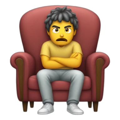 Person Waiting angry in a armchair sticker
