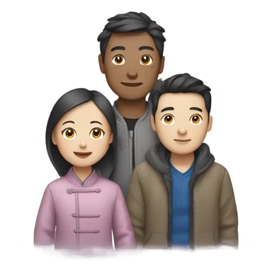 chinese siblings woman and man designers sticker