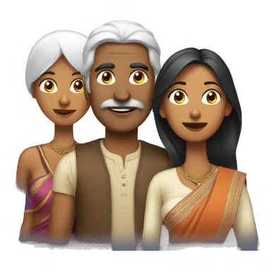 Indian man with 2 women sticker