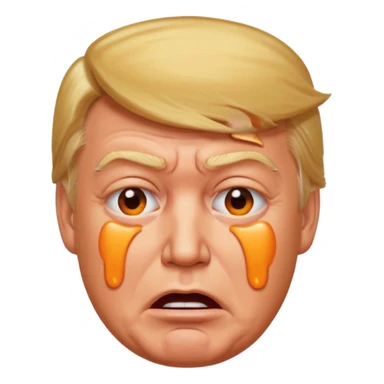 Donald Trump as bloated bag of oranges crying sticker