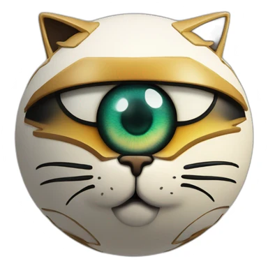 3d sphere with a cartoon Cat skin texture with Eye of Horus sticker