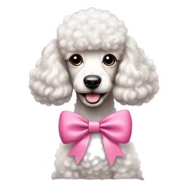 Poodle wearing a pink bow sticker