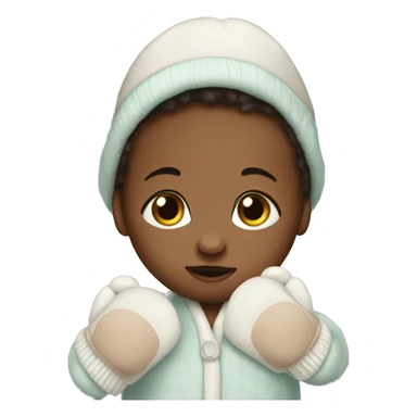 Newborn baby boy with hat onesie and mittens sticker