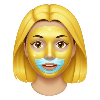 yellow facial mask  glitter  sticker