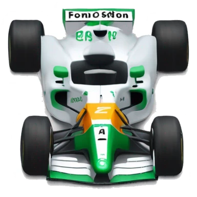 genera un coche de formula 1 de Fernando Alonso, tiene que ser verde y con el estudo de aston martin sticker