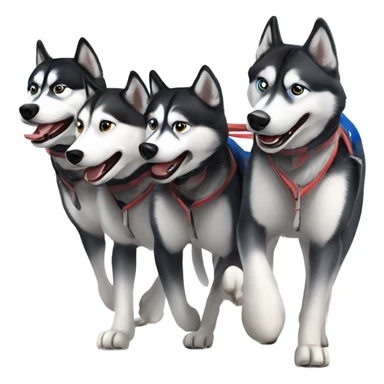 Nordic team huskies dog sled sticker