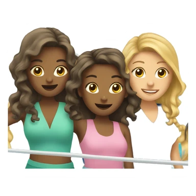 Three girls on a cruise sticker