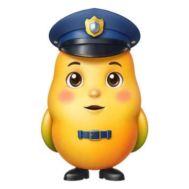 Mango in politie uniform sticker