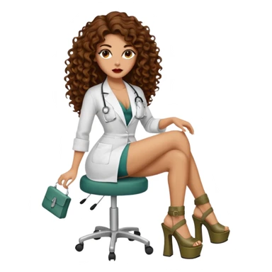 Sensual Spanish Lilith core evil surgeon.hair is brown long and  curly with 7 inch platform heels.she is a  Surgeon that works for the cartel sticker