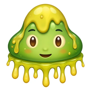 a slimy yellow-green stain sticker