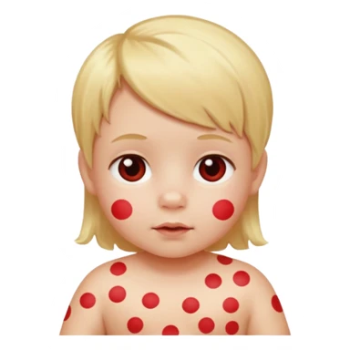 bebe com bolinhas vermelhas pequenas pelo corpo de tamanhos variados e loiro sticker