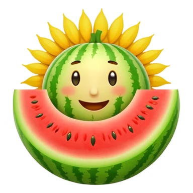 Melon sun splitting open sticker