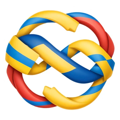 Integration symbol with German and Ukrainian flags connecting sticker